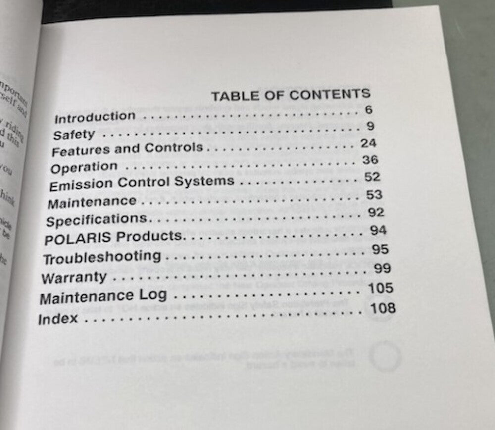Polaris 9923583 Ranger RZR 170 Four Stroke Owner's Manual 2012 Genuine