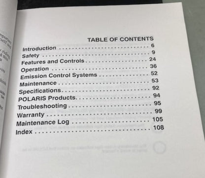 Polaris 9923583 Ranger RZR 170 Four Stroke Owner's Manual 2012 Genuine