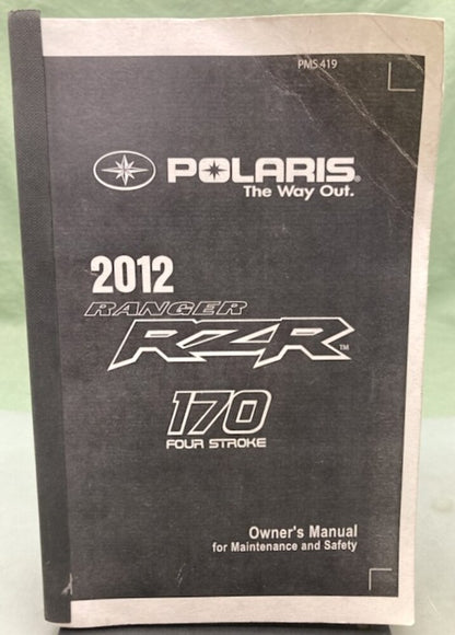 Polaris 9923583 Ranger RZR 170 Four Stroke Owner's Manual 2012 Genuine