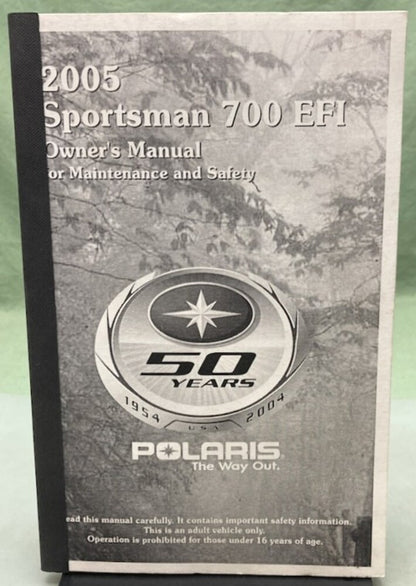 Polaris 9919426 Sportsman 700 EFI Owner's Manual 2005 Genuine