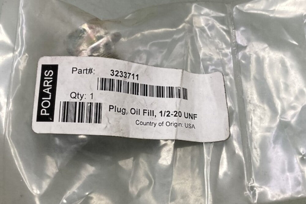 Polaris 3233711 Plug, Oil, Fill New Genuine