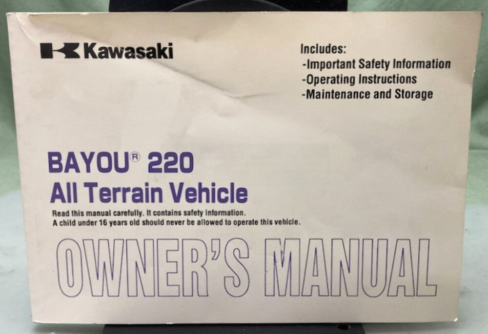 Kawasaki 99987-1053 Bayou 220 All Terrain Vehicle Owner's Manual 2001 Genuine