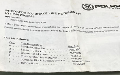 Polaris 2202845 Brake Line Support Kit New Genuine Incomplete Kit