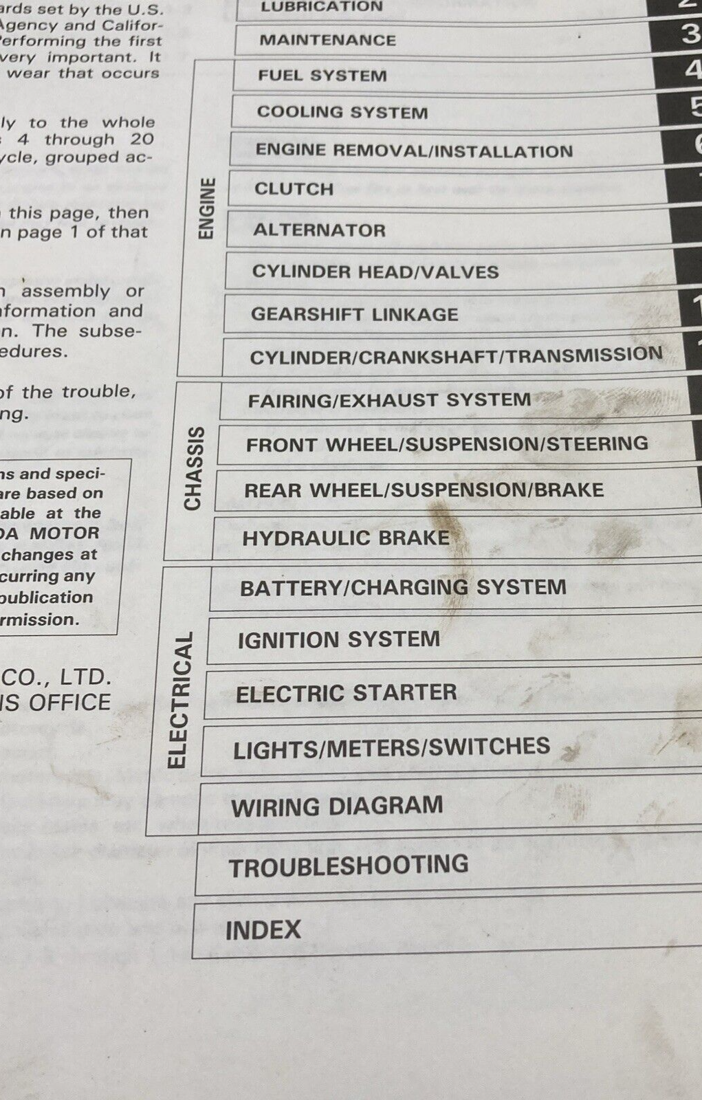 HONDA 61KV001 HONDA VTR VTR 250 SERVICE MANUAL 88-89