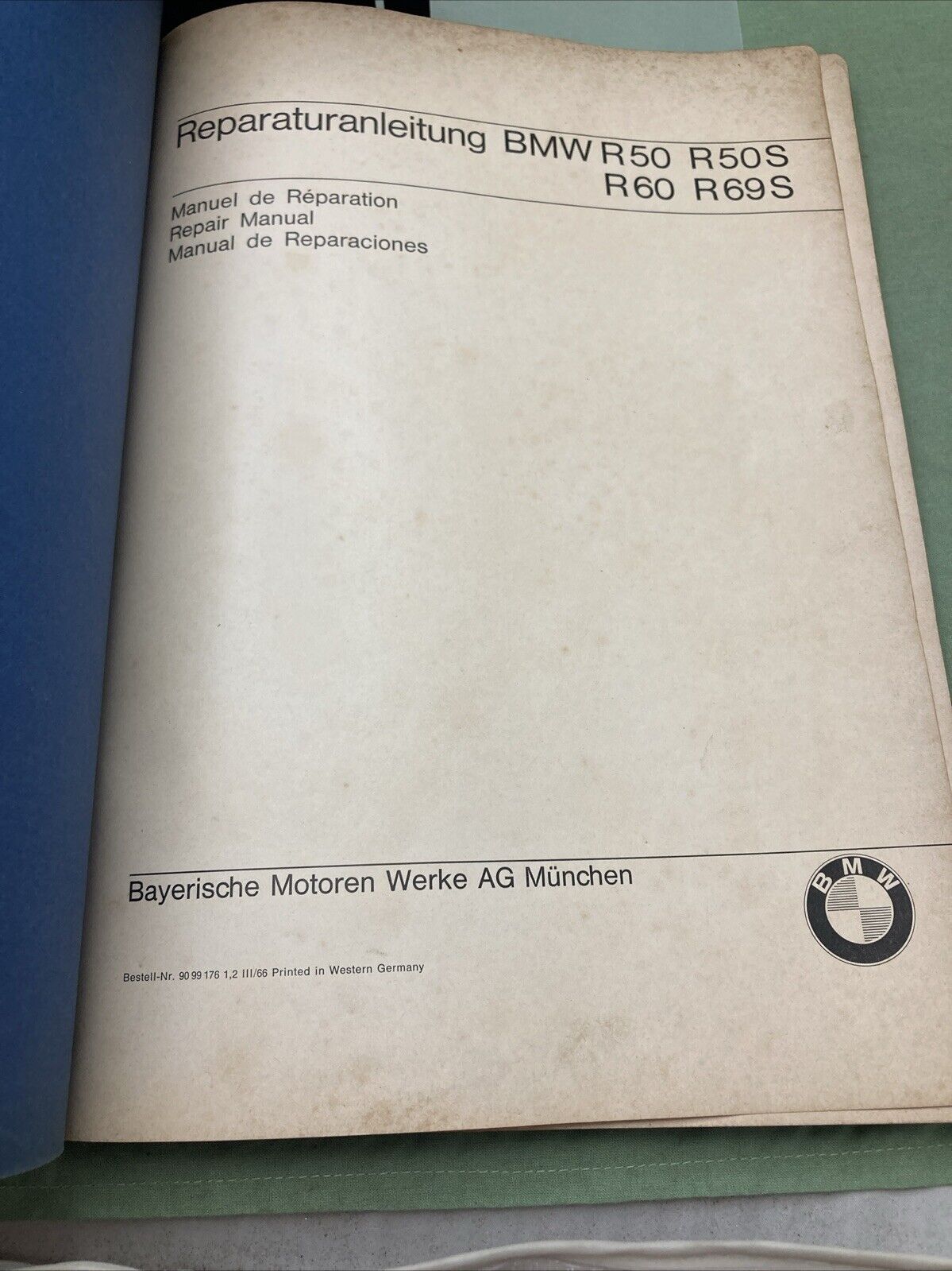 GENUINE BMW R50 R 50 S R60 R 69 S REPAIR MANUAL IN GERMAN