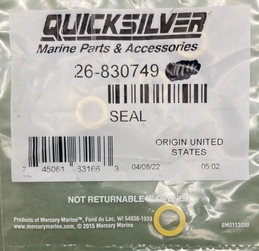 QTY 2 NEW GENUINE MERCURY 26-830749 GASKET DRAIN PLUG SEAL OUTBOARD