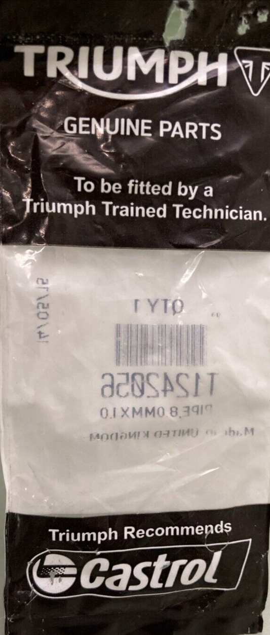 NEW GENUINE TRIUMPH T1242056 Pipe, 8.0MMX1.0