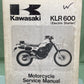 GENUINE KAWASAKI 99924-1063-51 KLR600 ELECTRIC STARTER SERVICE MANUAL SUPPLEMENT