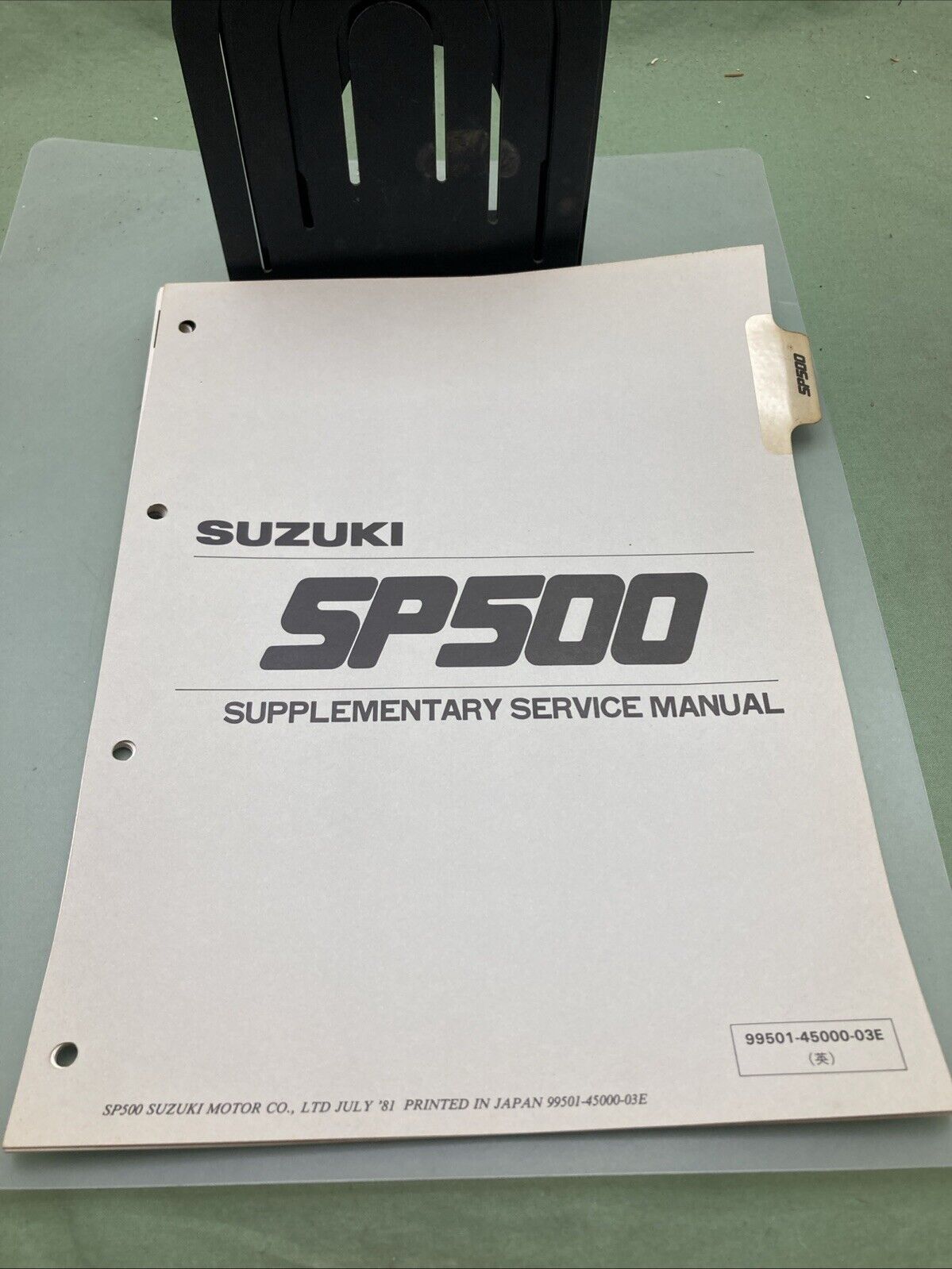 GENUINE SUZUKI 99501-45000-03E SP500 SUPPLEMENTARY SERVICE MANUAL 1981