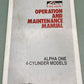 GENUINE MERCURY 90-821047930 ALPHA I OPERATION & MAINTENANCE MANUAL 4 CYL 1992