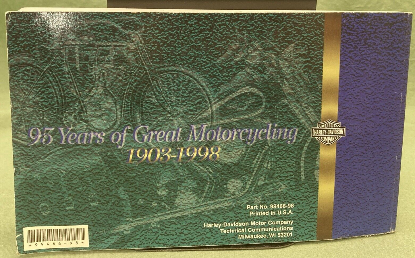 HARLEY DAVIDSON 99466-98 OWNER'S MANUAL TOURING MODELS 1998