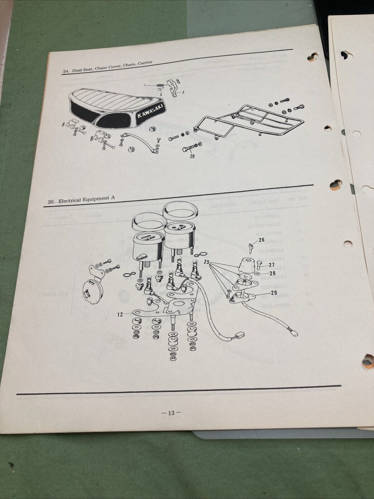 GENUINE KAWASAKI 99997-510 MODEL 125:F6-A EXCLUSIVE PARTS LIST 1971