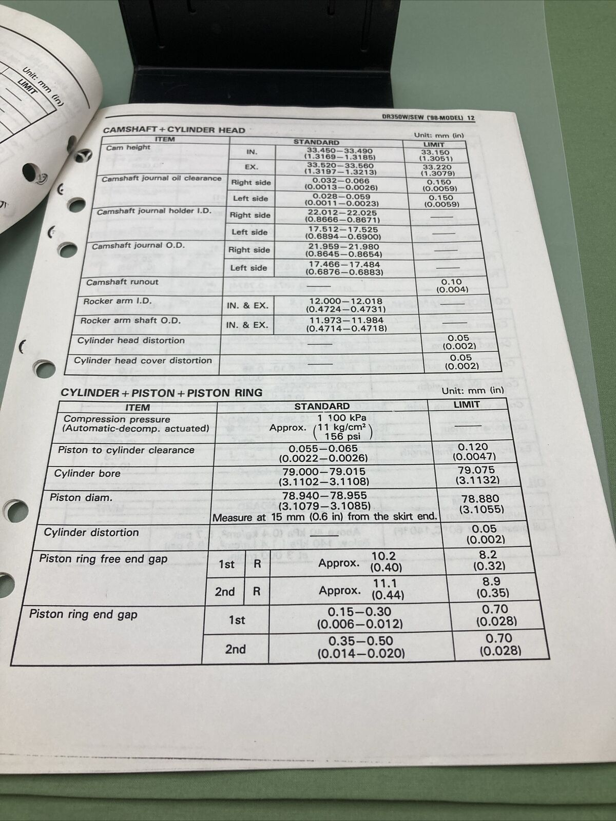 GENUINE SUZUKI 99501-43070-03E SUPPLEMENTARY SERVICE MANUAL DR350/DR350SE