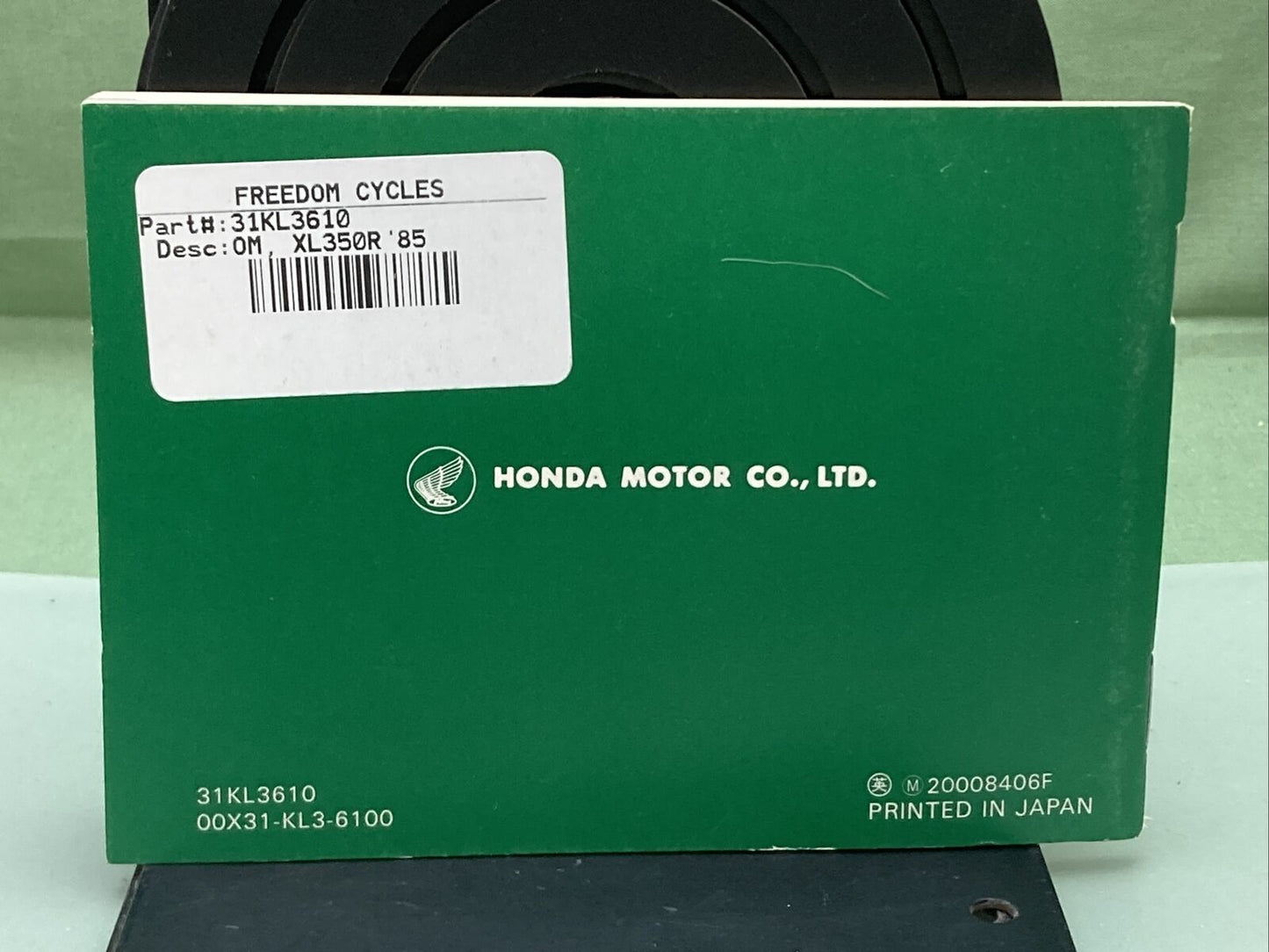 GENUINE HONDA 31KL3610 XL350R OWNER'S MANUAL '85