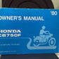 GENUINE HONDA 3144501 CB750F OWNER'S MANUAL '80