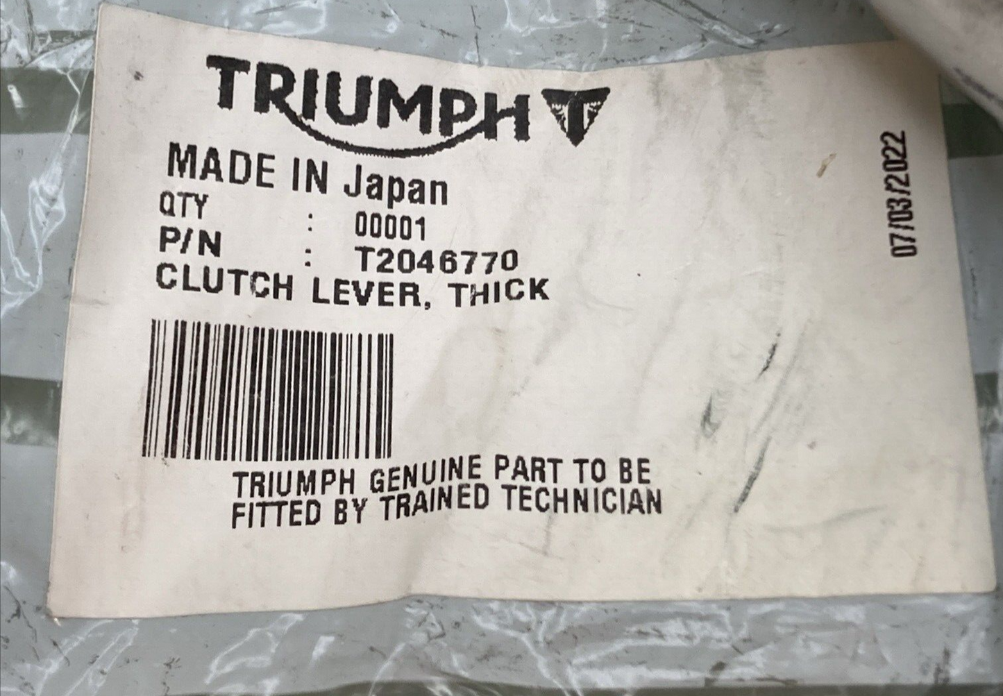 NEW GENUINE TRIUMPH T2046770 Lever, Clutch, Thick