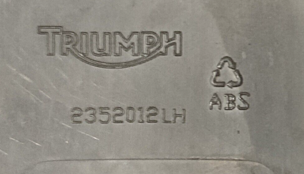 NEW GENUINE TRIUMPH 2352022 Pannier Lid Painted LH Black w/ Red Gold Pinstriping