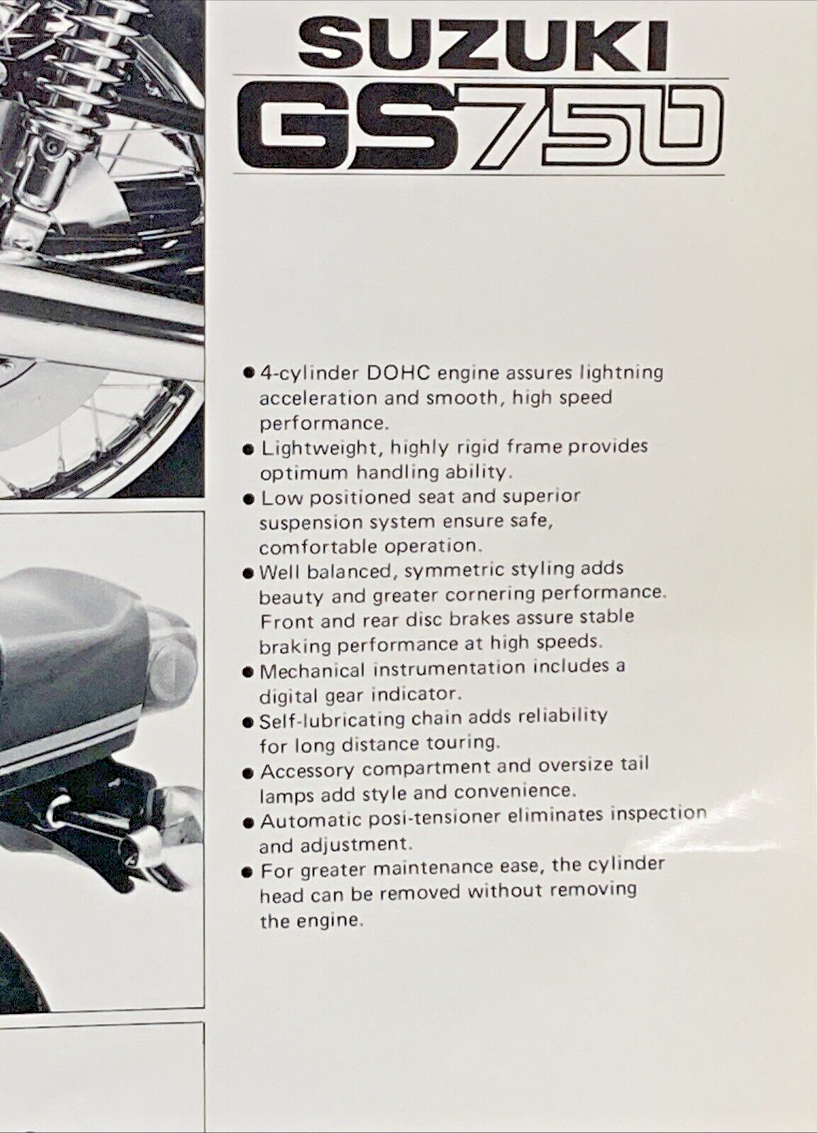 SUZUKI 99999-A2077- 001 GS750/GS400 MARKETING MATERIALS