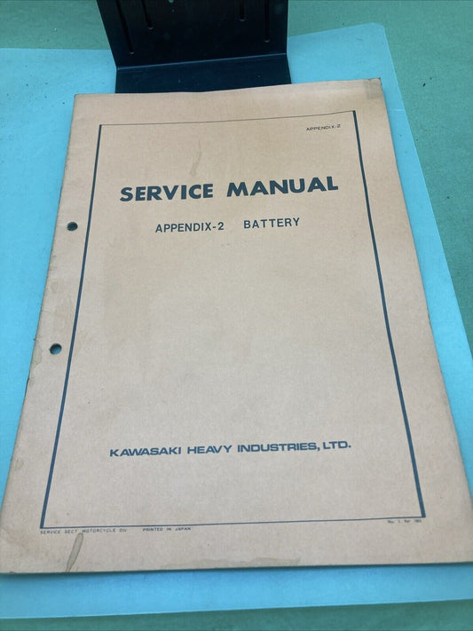 GENUINE KAWASAKI SERVICE MANUAL APPENDIX-2 BATTERY 1969