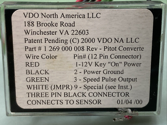 NEW GENUINE VDO 1269000008 PILOT FREQUENCY CONVERTER W/ TRANSDUCER