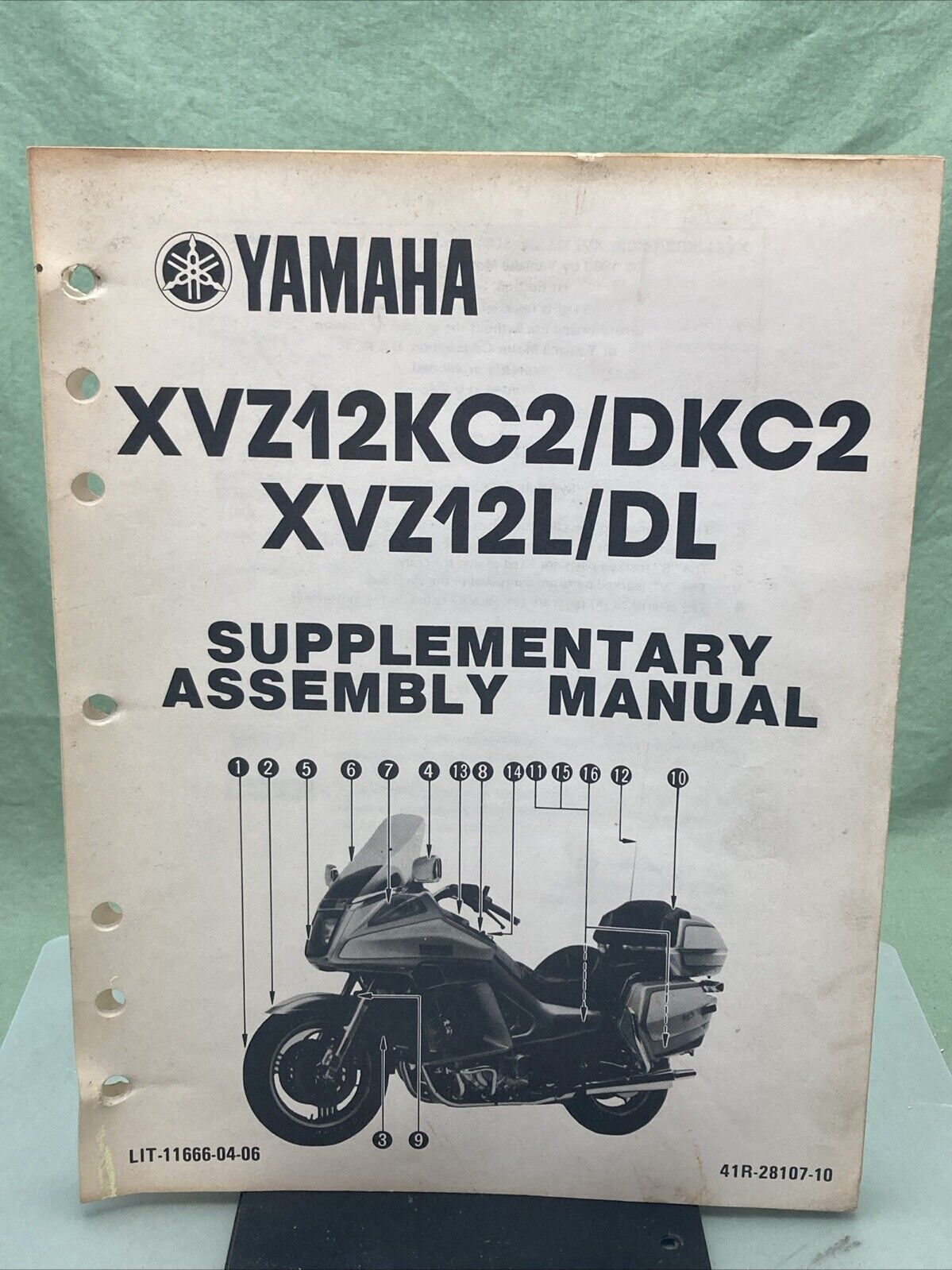 YAMAHA LIT-11666-04-06 XVZ12KC2/DKC2/XVZ12L/DL SUP. ASSEMBLY MANUAL 41R-28107-10