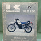 GENUINE KAWASAKI 99924-1051-01 KLR 250 SERVICE MANUAL SUPPLEMENT