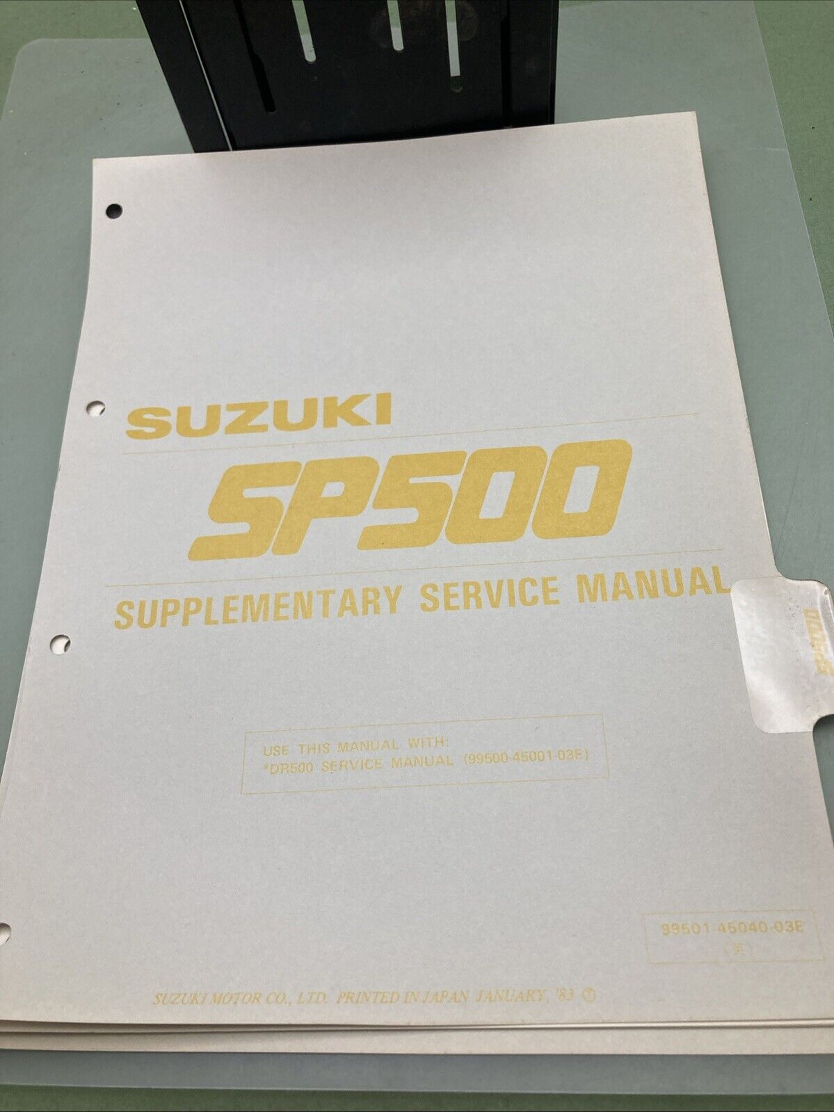 GENUINE SUZUKI 99501-45040-03E SP500 SUPPLEMENTARY SERVICE MANUAL 1983