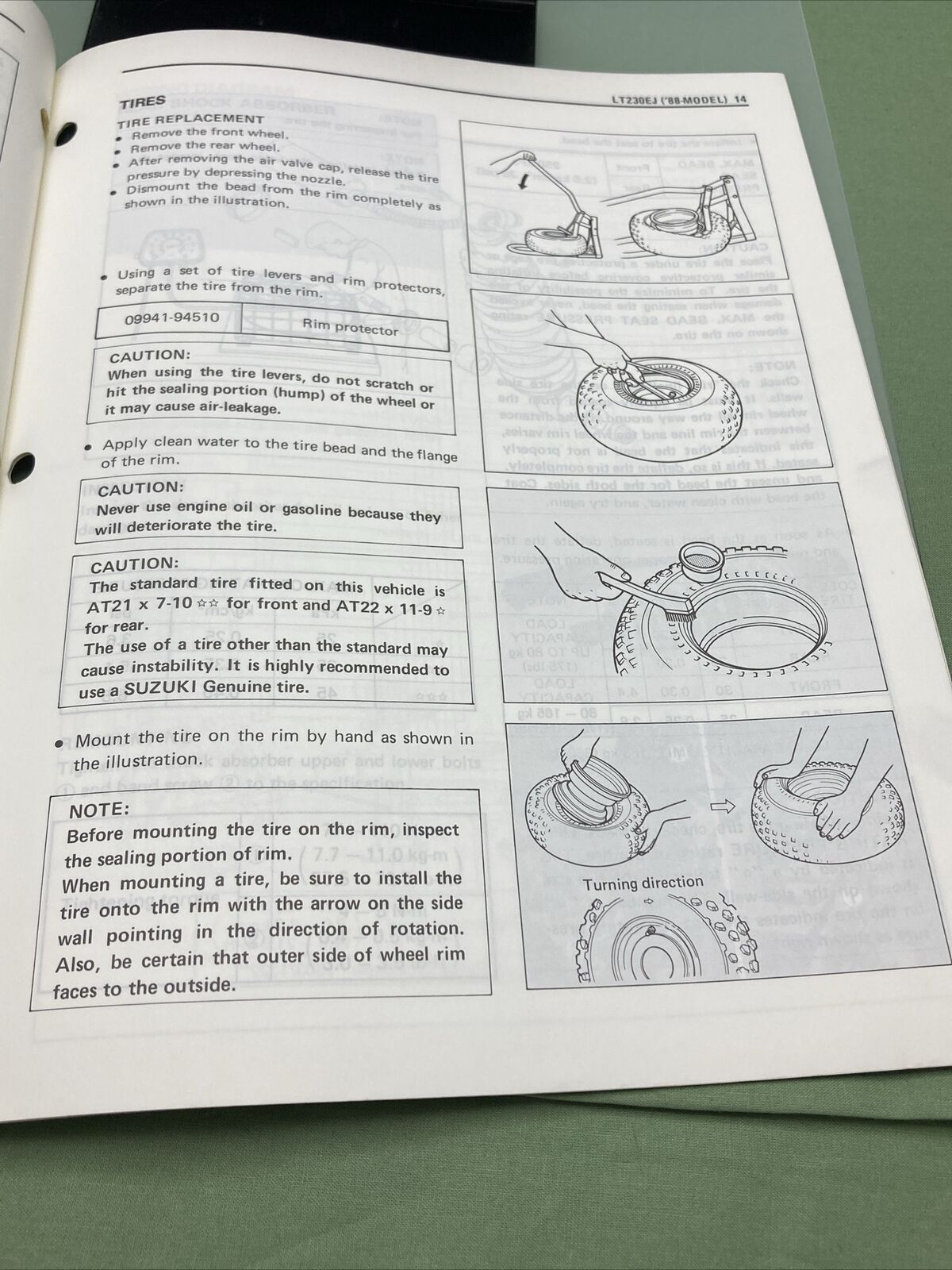 GENUINE SUZUKI 99501-42100-01E SUPPLEMENTARY SERVICE MANUAL LT230E