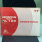 GENUINE HONDA 3138203 XL125 OWNER'S MANUAL '77