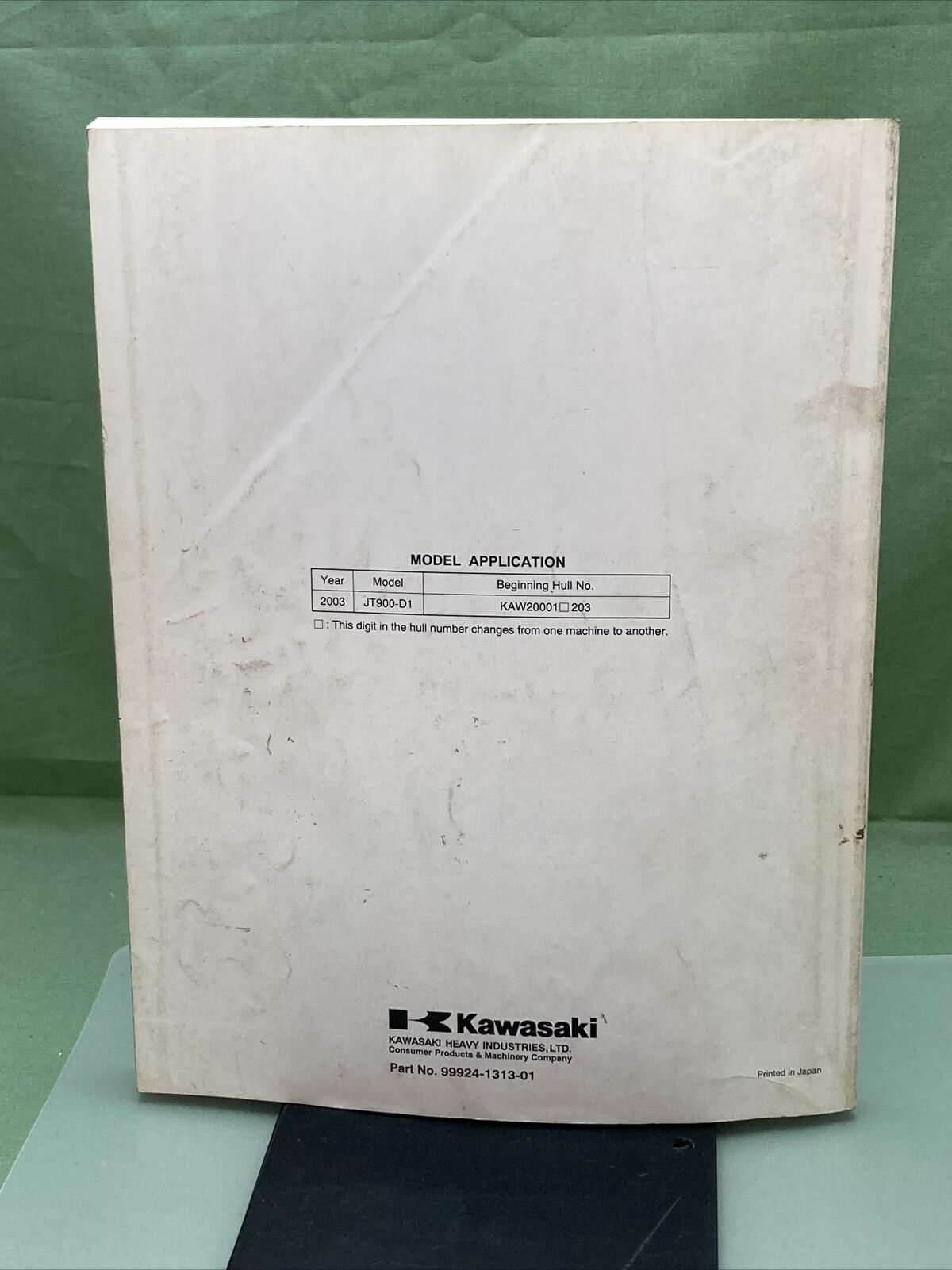 GENUINE KAWASAKI 99924-1313-01 900 STX JET SKI WATERCRAFT SERVICE MANUAL