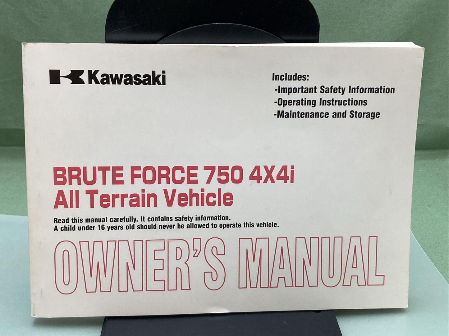 GENUINE KAWASAKI 99987-1377 BRUTE FORCE 750 4X4i ALL TERRAIN VEH OWNER'S MANUAL