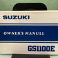 GENUINE SUZUKI 99011-49520-03A GS1100E OWNER'S MANUAL '82