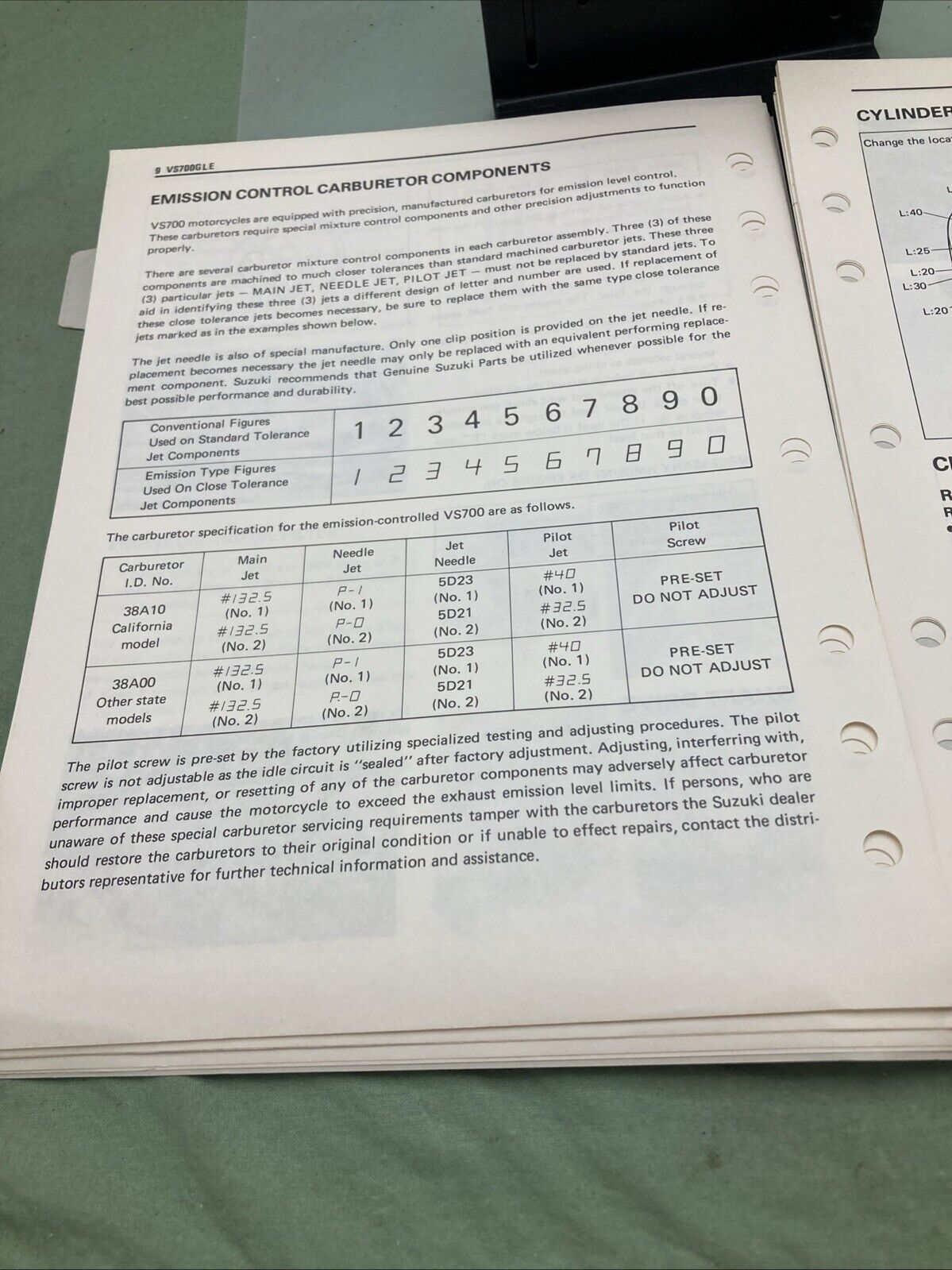 GENUINE SUZUKI 99501-36040-03E VS700GLE SUPPLEMENTARY SERVICE MANUAL 1986