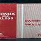 GENUINE HONDA 3138601 XL250 OWNER'S MANUAL '76