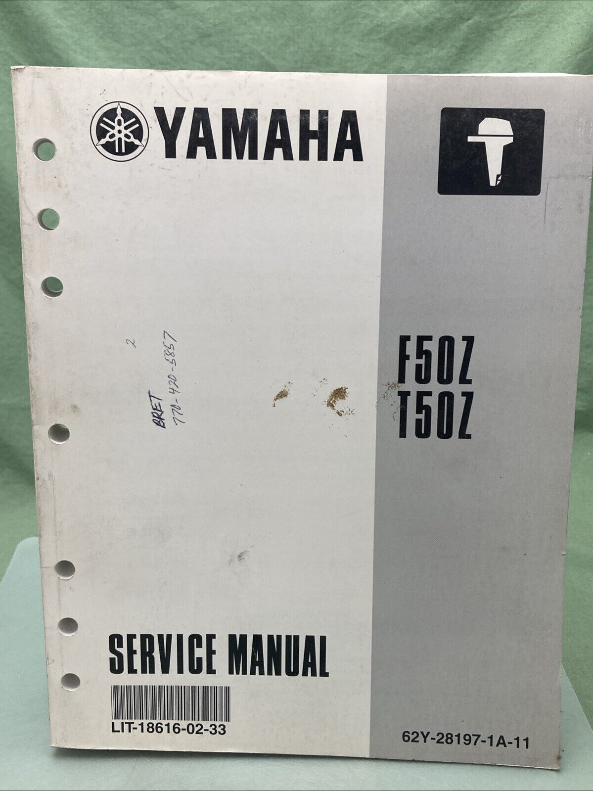 GENUINE YAMAHA LIT-18616-02-33 F50Z, T50Z SERVICE MANUAL 2000