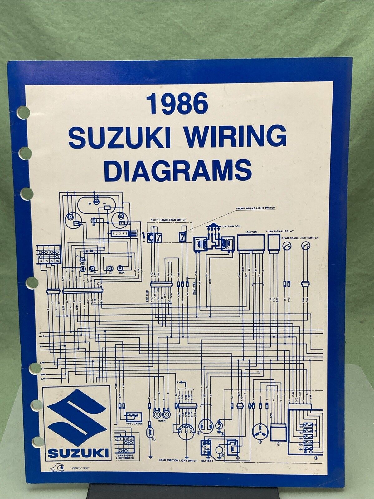 GENUINE SUZUKI 99923-13861 WIRING DIAGRAMS 1986