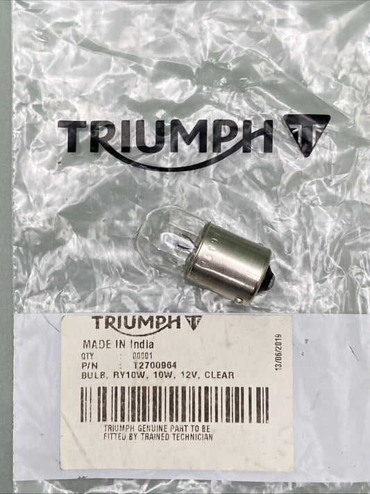 NEW GENUINE TRIUMPH T2700964 Bulb, RY10W, 10W, 12V, Clear
