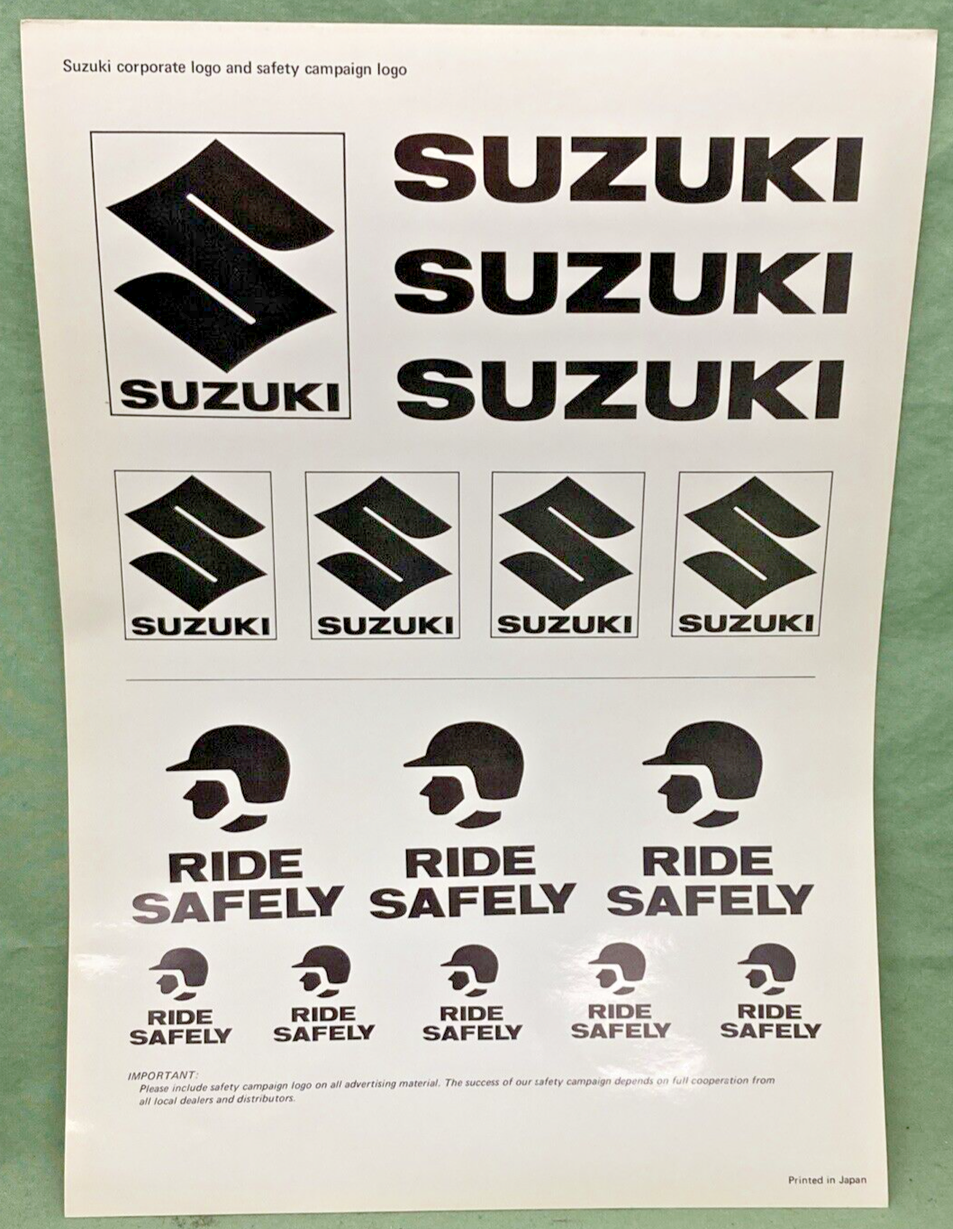 SUZUKI 99999-A2077- 001 GS750/GS400 MARKETING MATERIALS