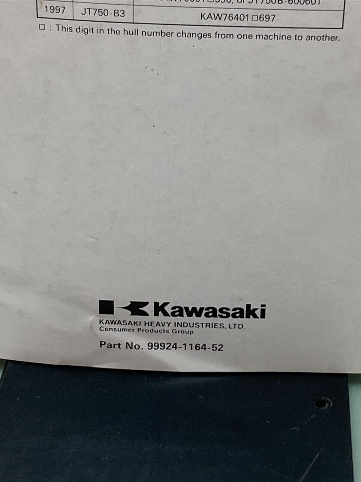 GENUINE KAWASAKI 99924-1164-52 ST/STS SERVICE MANUAL SUPPLEMENT