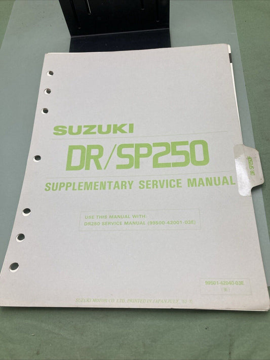 GENUINE SUZUKI 99501-42040-03E DR/SP250 SUPPLEMENTARY SERVICE MANUAL 1985