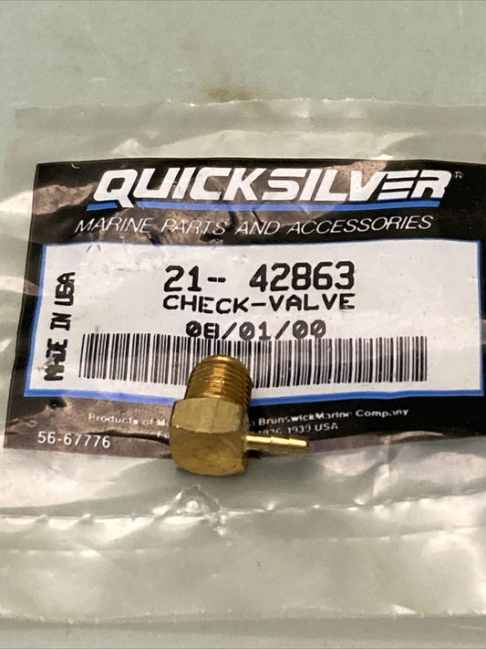NEW GENUINE MERCURY QUICKSILVER 21-42863 CHECK VALVE