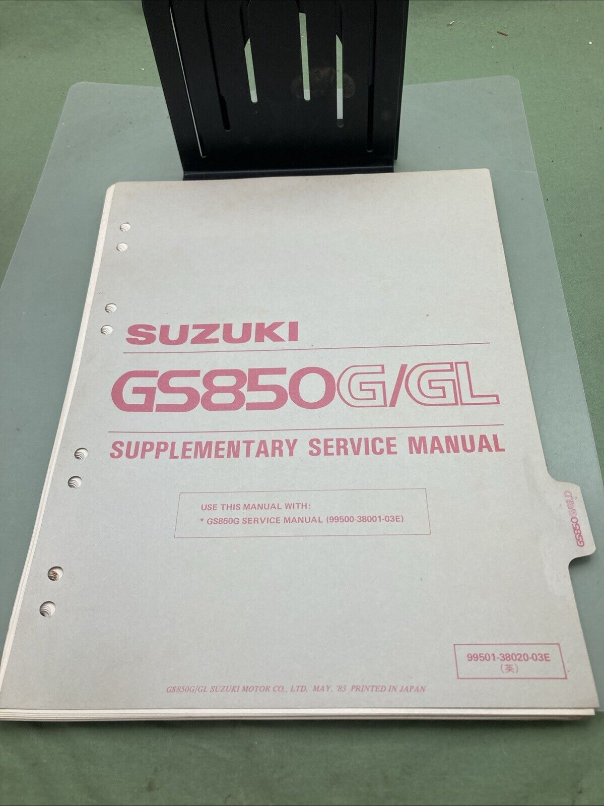 GENUINE SUZUKI 99501-38020-03E GS850G/GL SUPPLEMENTARY SERVICE MANUAL 1983