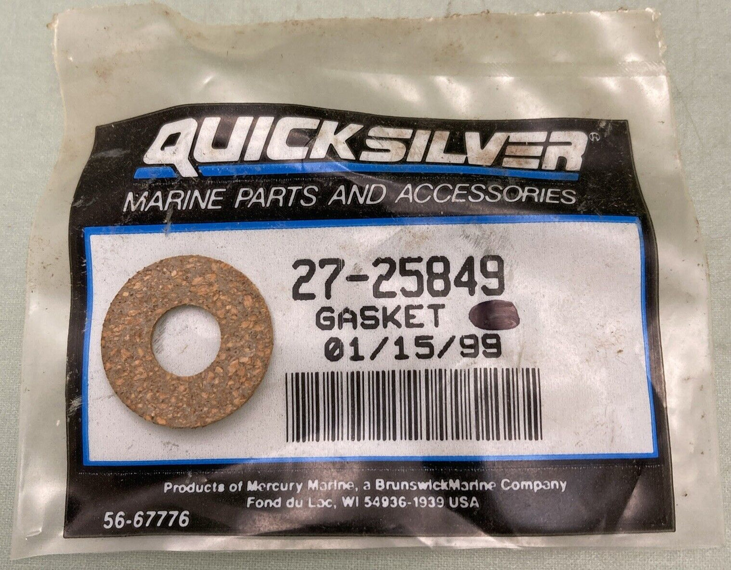 QTY 2 NEW MERCURY QUICKSILVER 27-25849 GASKET CARBURETOR ASM OUTBOARD 20-80HP