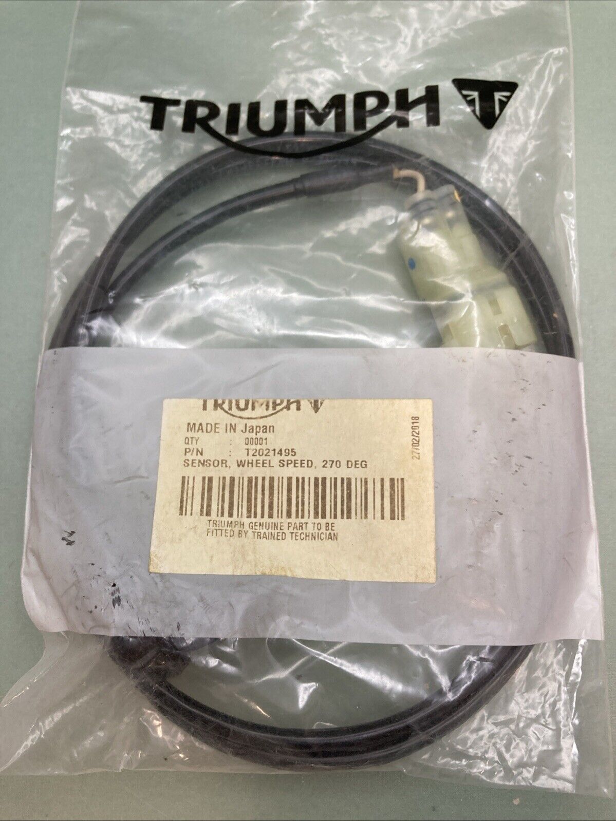 NEW GENUINE TRIUMPH T2021495 Wheel Speed Sensor, 270 Degree