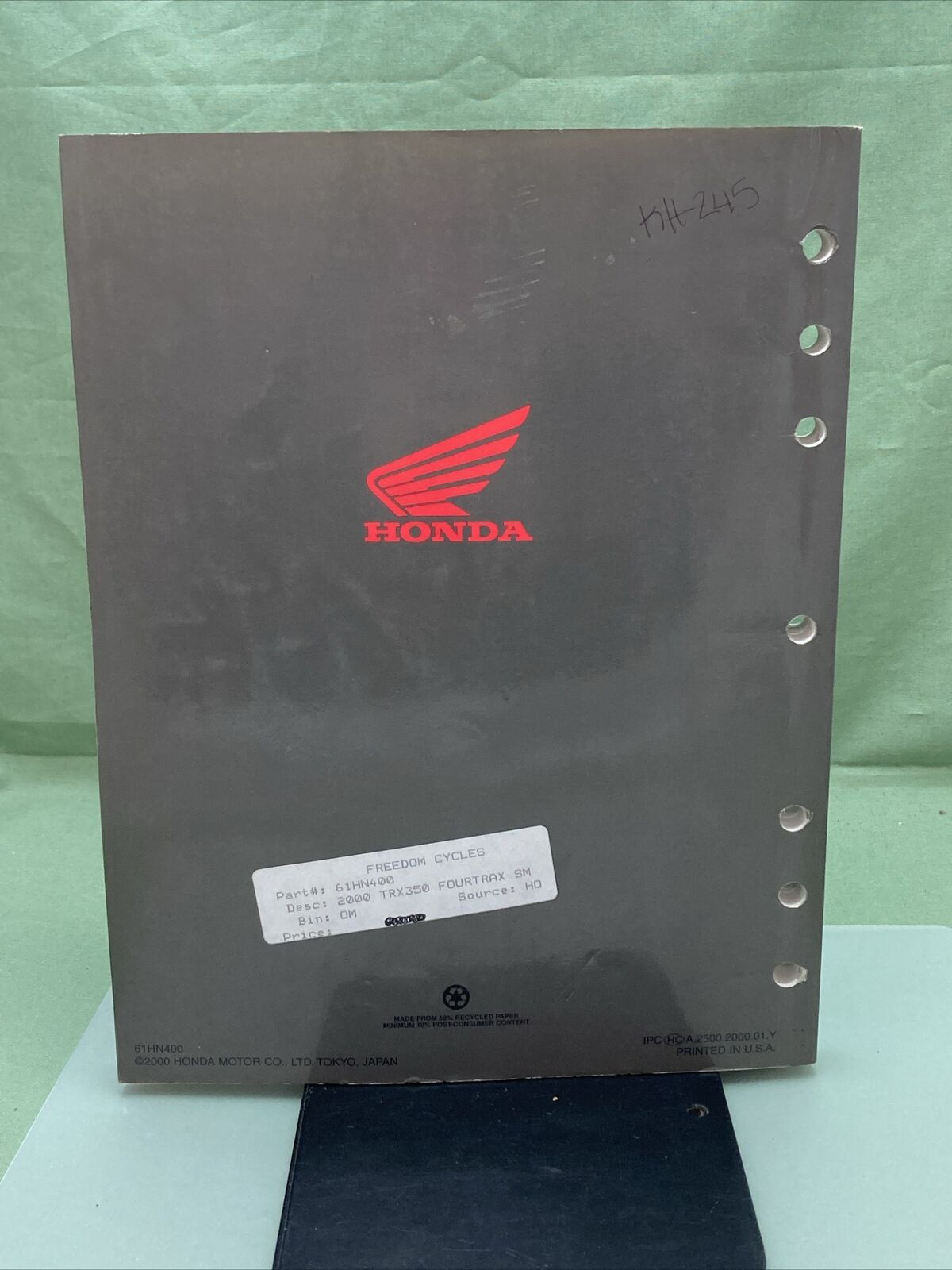 GENUINE HONDA 61HN400 TRX350TM/TRX350TE/TRX350FM/TRX350FE SERVICE MANUAL '00