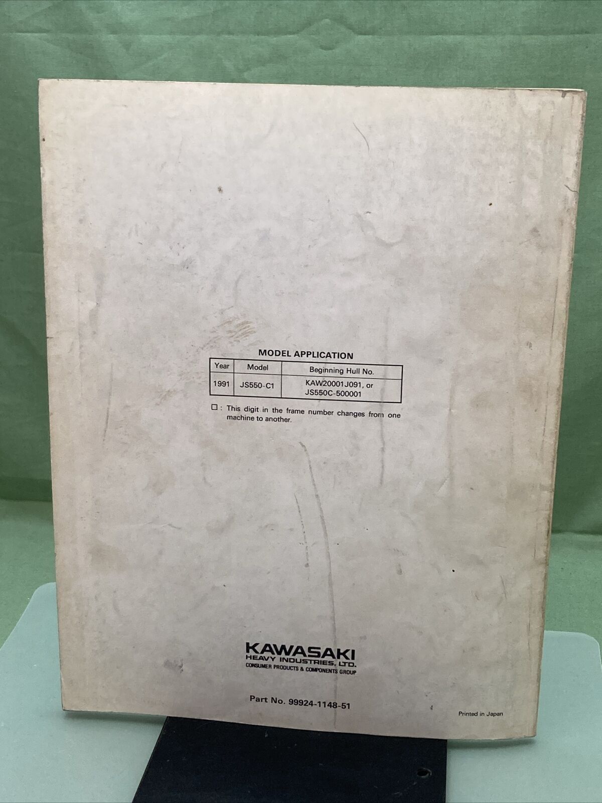 GENUINE KAWASAKI 99924-1148-51 550SX JET SKI WATERCRAFT SERVICE MANUAL