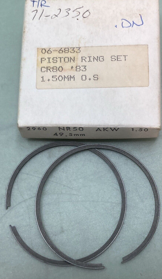 NEW REPLACES HONDA 06-6833 PISTON RING SET 1.50MM OS FITS '83 CR80