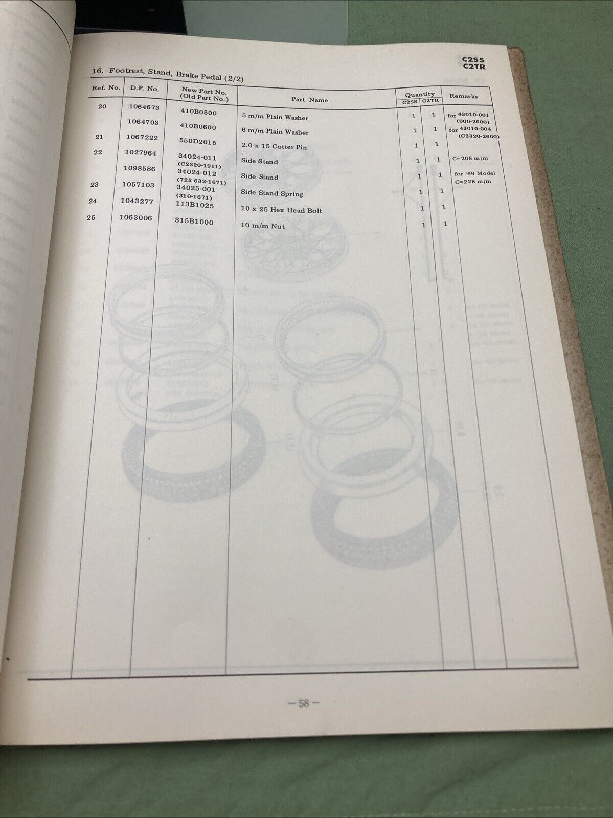 GENUINE KAWASAKI PARTS CATALOG MODEL 120 C2SS/C2TR NO. 6916