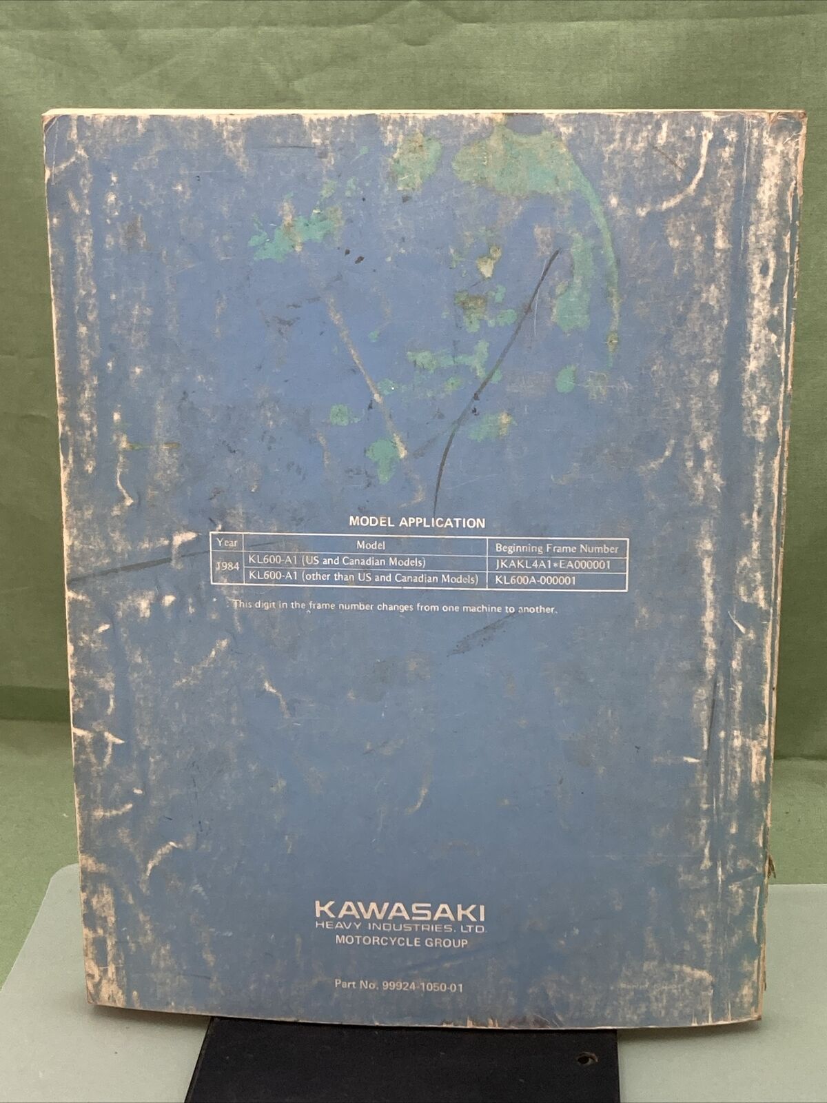 GENUINE KAWASAKI 99924-1050-01 KLR600 SERVICE MANUAL