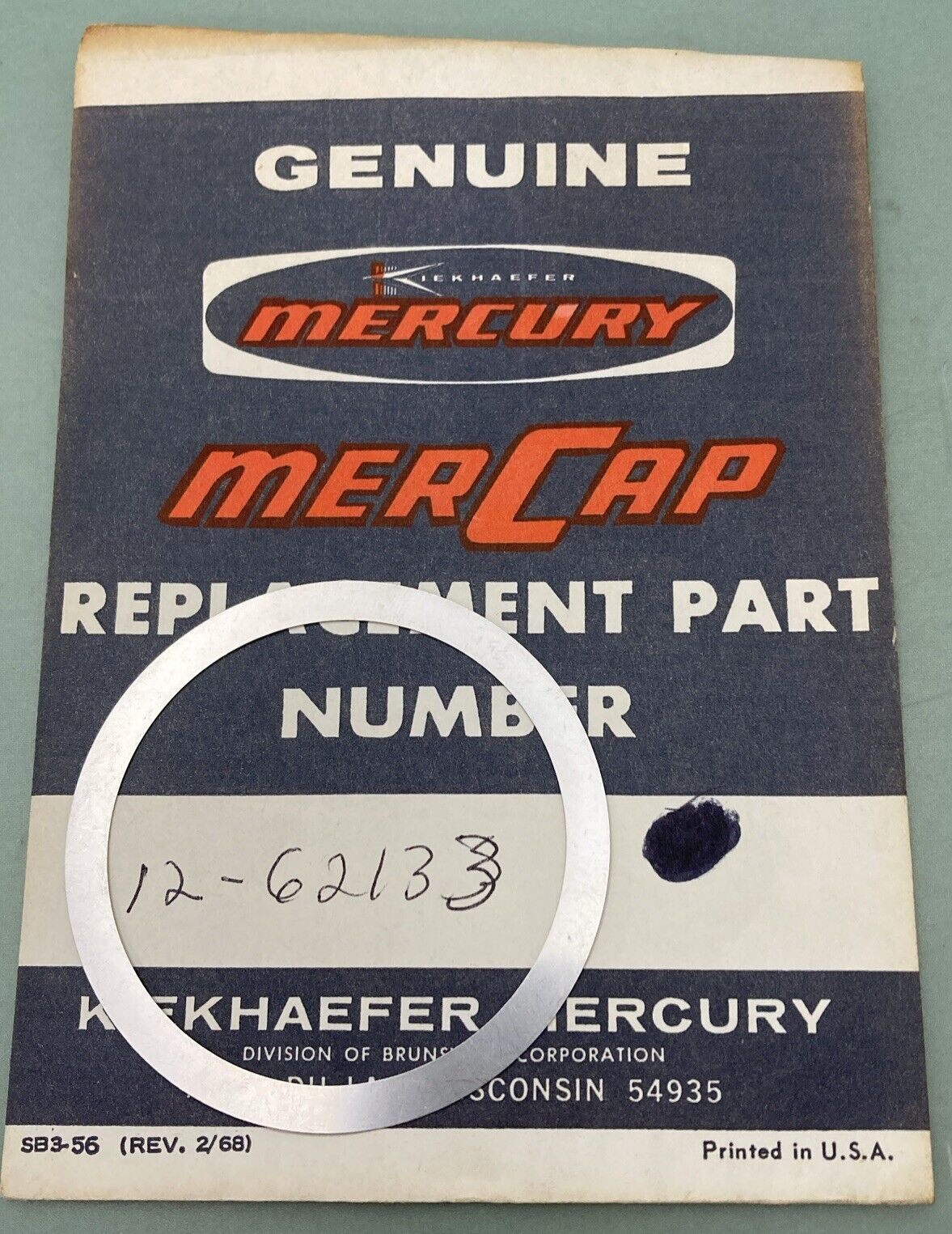 QTY 3 NEW GENUINE MERCURY QUICKSILVER 12-62133 WASH FW IGN COIL OUTBOARD 40HP